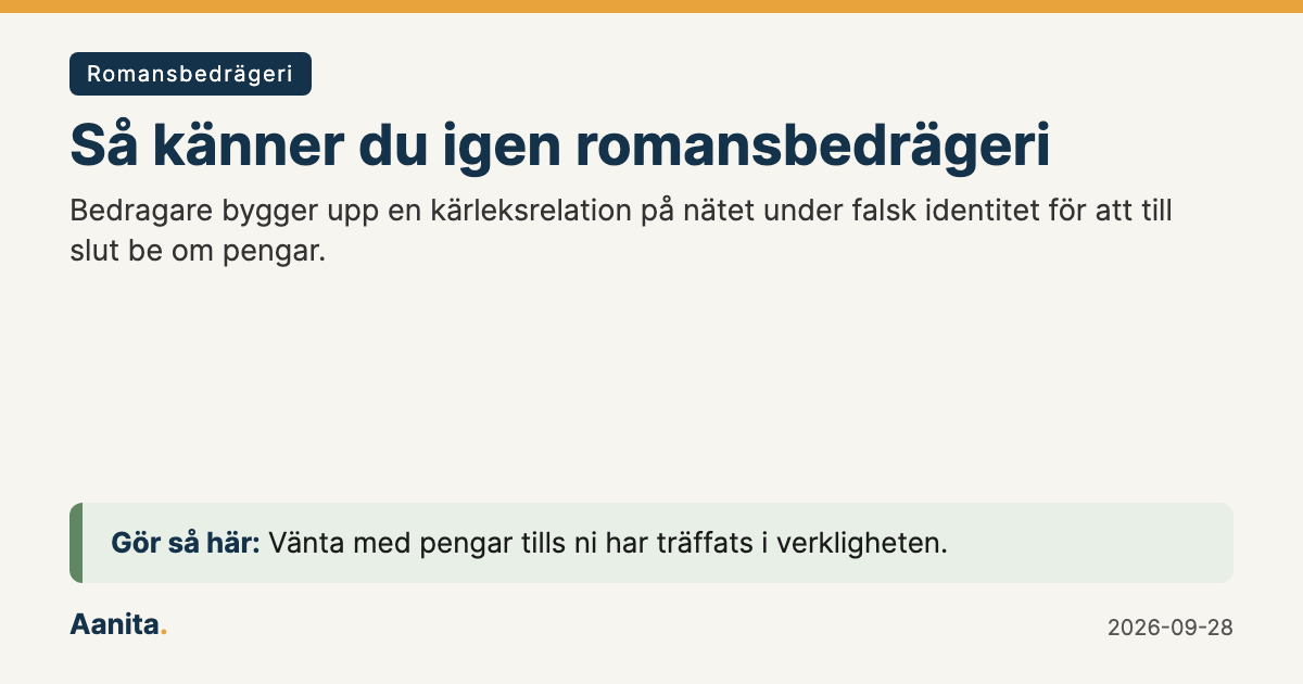 Delningsbild: Så känner du igen romansbedrägeri
