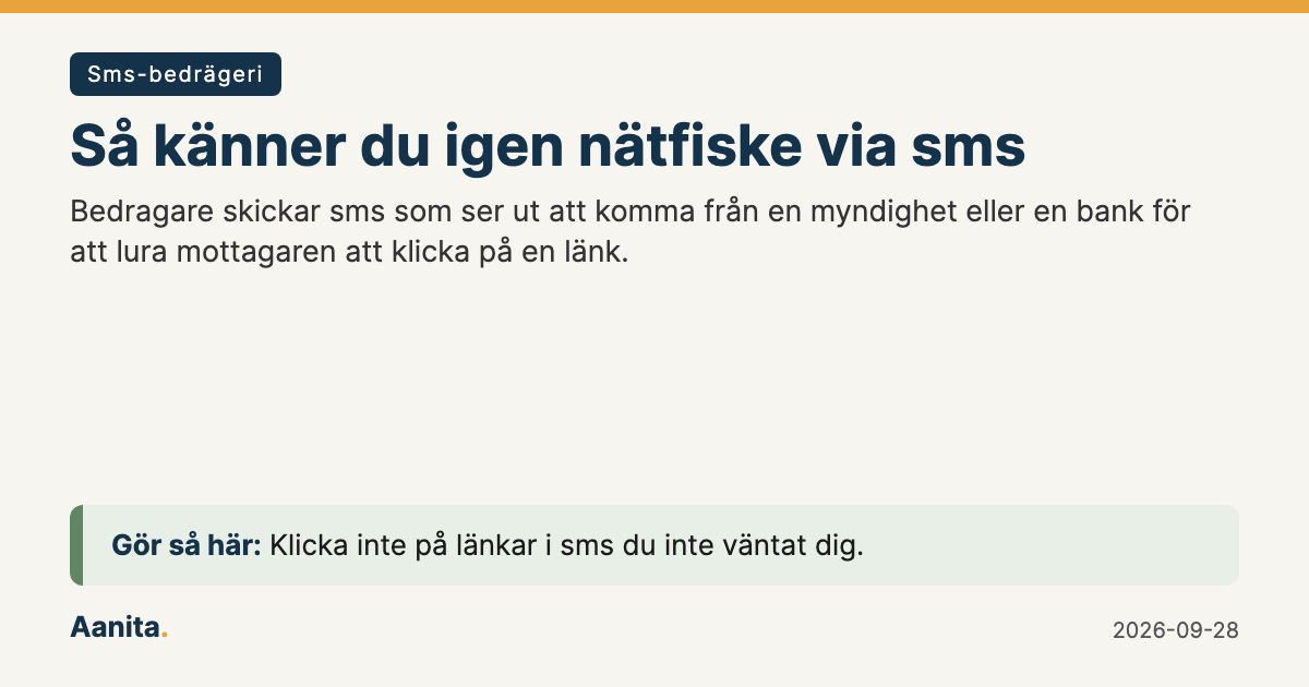Delningsbild: Så känner du igen nätfiske via sms
