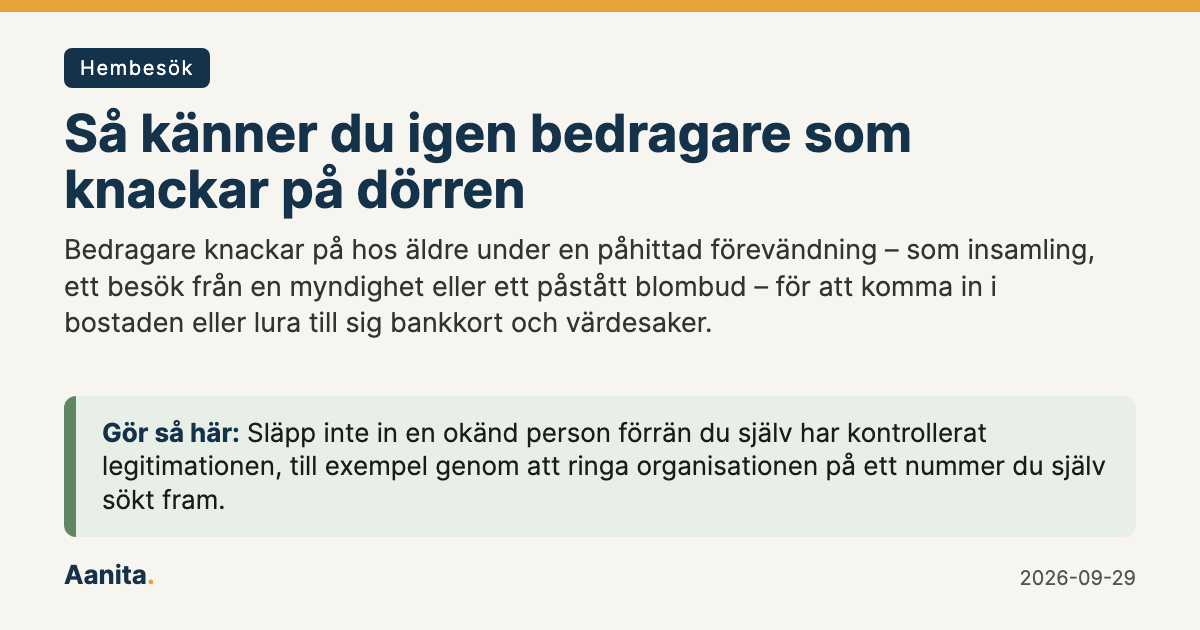 Delningsbild: Så känner du igen bedragare som knackar på dörren