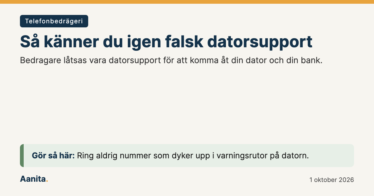 Delningsbild: Så känner du igen falsk datorsupport
