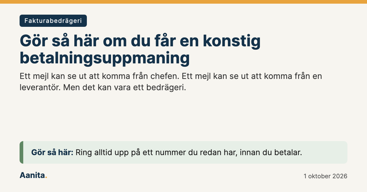 Delningsbild: Gör så här om du får en konstig betalningsuppmaning